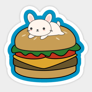 Cute Bunny Rabbit Burger T-Shirt Sticker